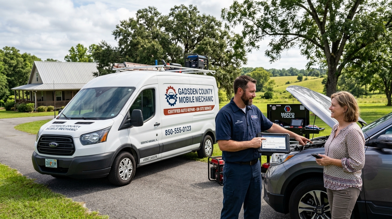Mobile mechanic providing on-site auto diagnosis in Havana FL